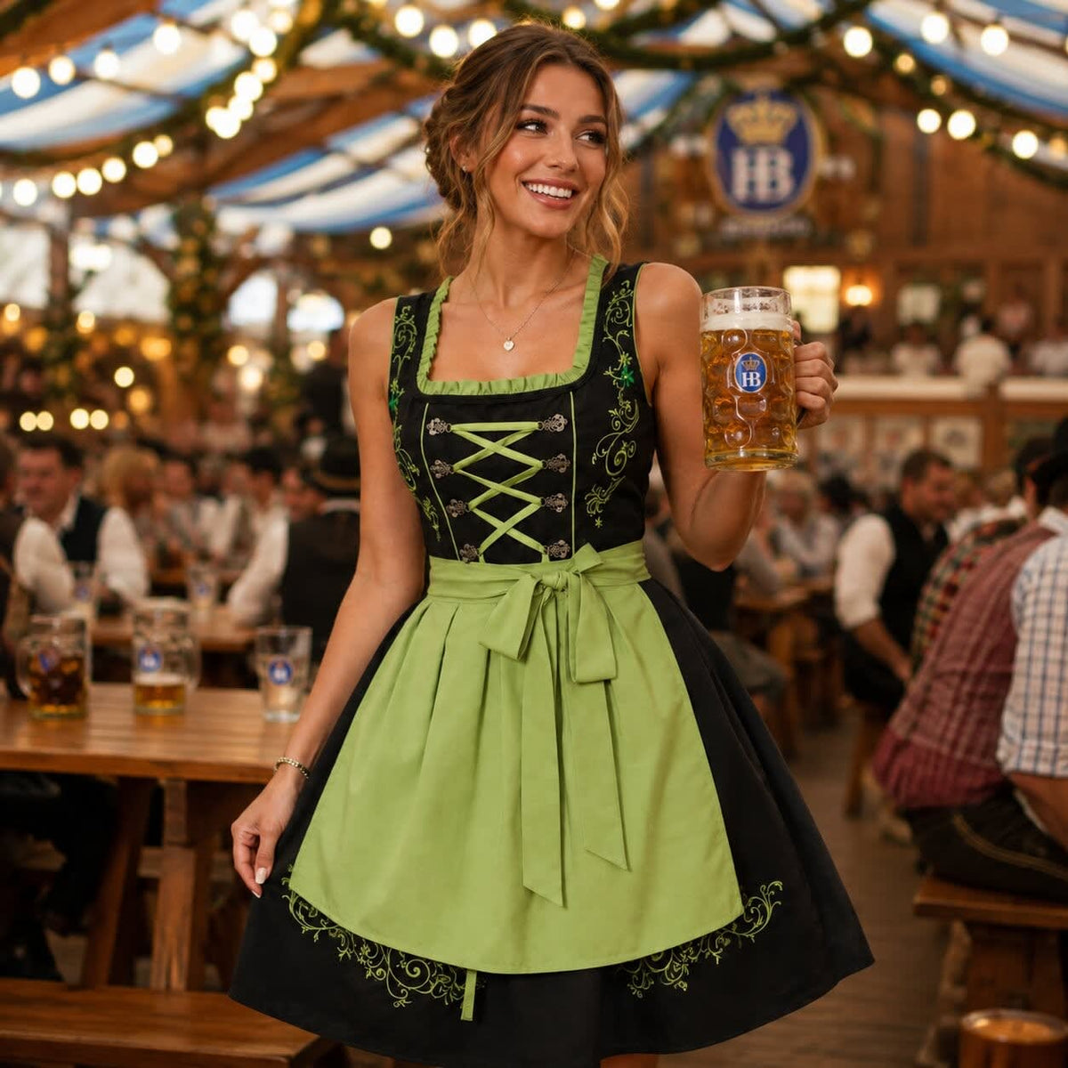 Women's Lace-Up Oktoberfest Dirndl Dress | Grizel_5
