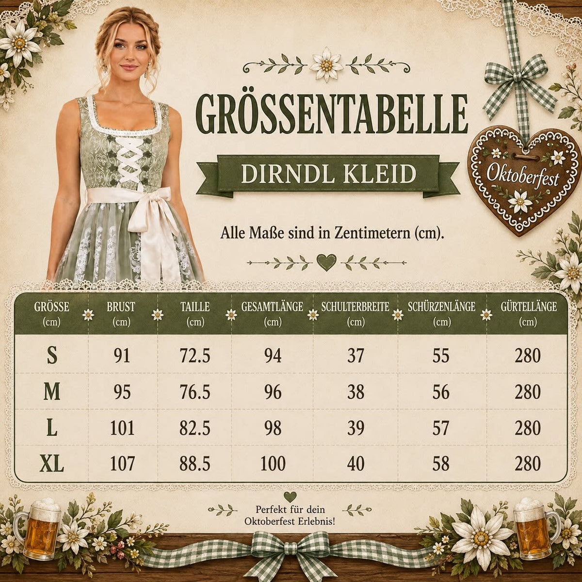 Women's Floral Lace Midi Dirndl Dress | Ffraid_5