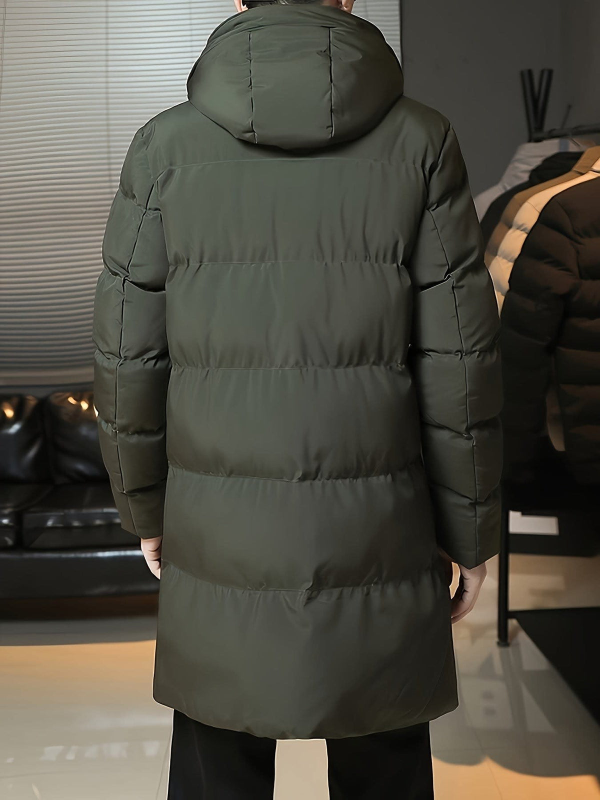 Men's Hooded Longline Puffer Coat | Brandon_13