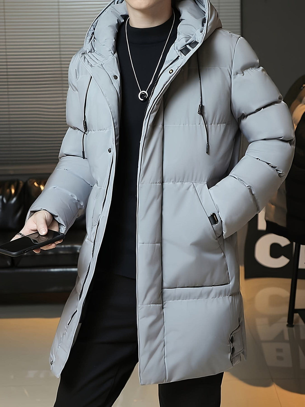 Men's Hooded Longline Puffer Coat | Brandon_20