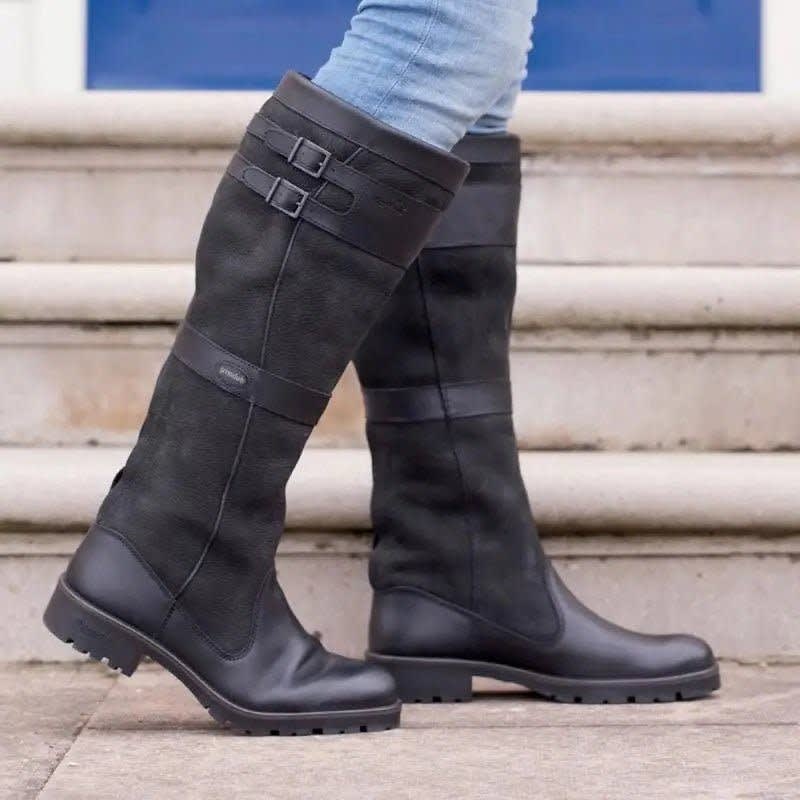Women's Suede Buckle Knee High Boots | Dorcas_2