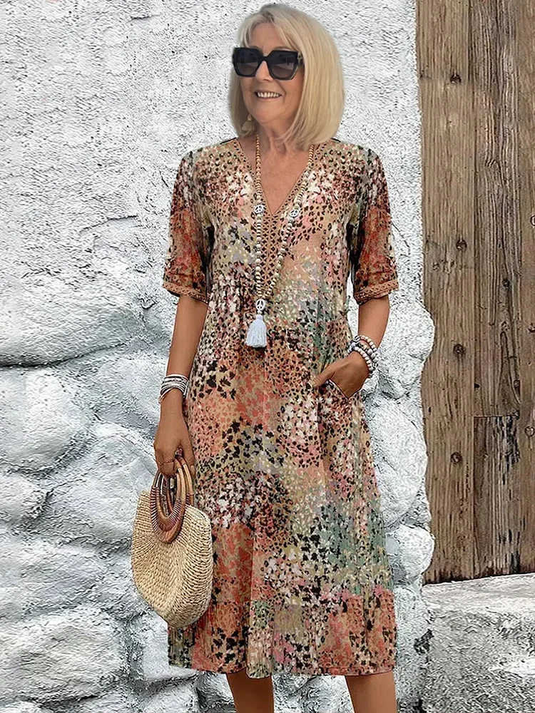Women's Printed Midi Dress | Sienna