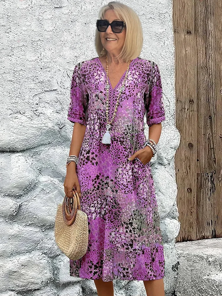 Women's Printed Midi Dress | Sienna
