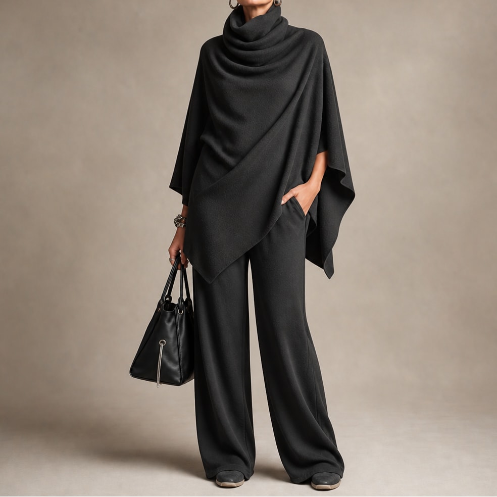Women's Cowl Neck Draped Trouser Set | Odette_12