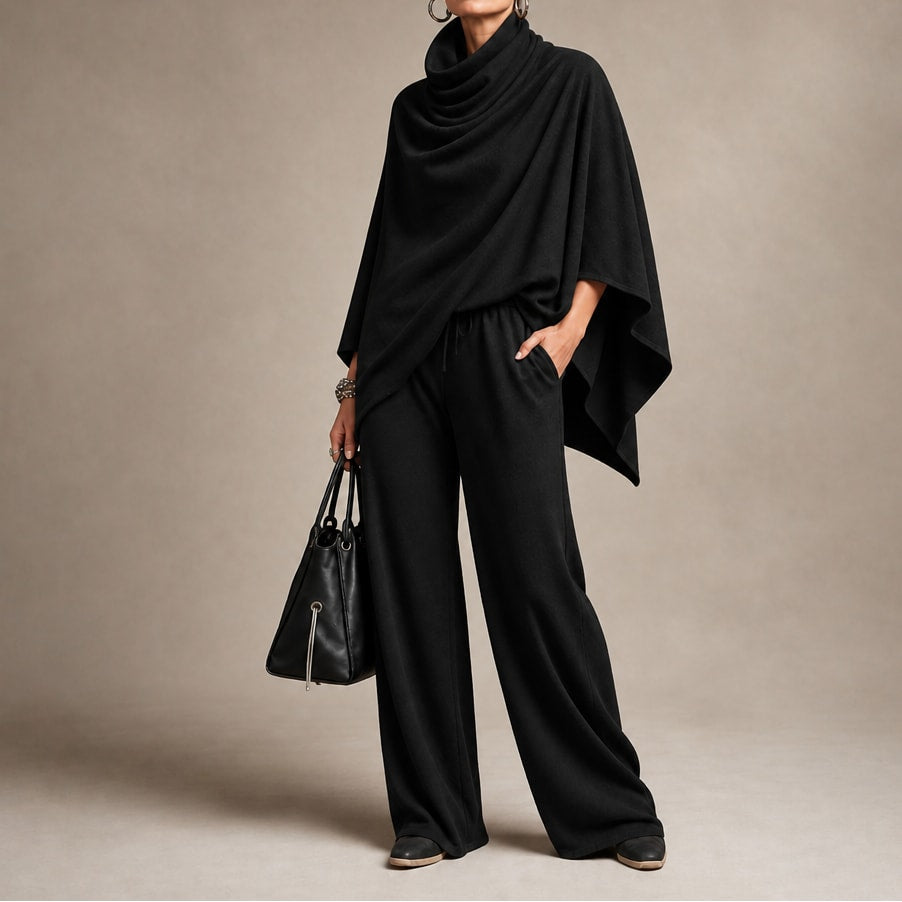 Women's Cowl Neck Draped Trouser Set | Odette_14