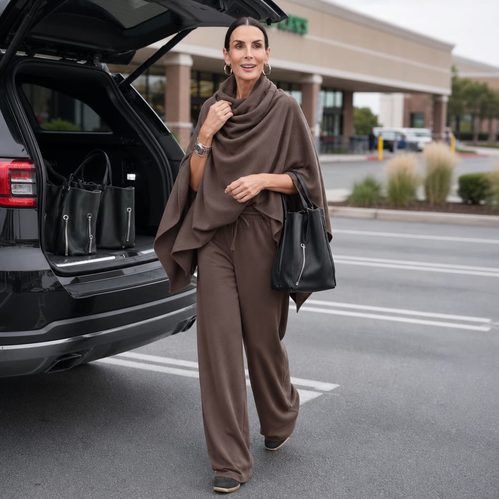 Women's Cowl Neck Draped Trouser Set | Odette_3