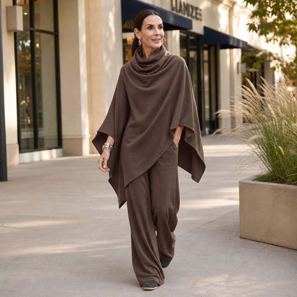 Women's Cowl Neck Draped Trouser Set | Odette_5