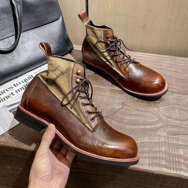 Men's Leather Lace-Up Ankle Boots | Terry_3