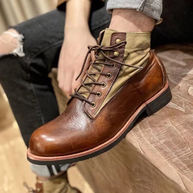 Men's Leather Lace-Up Ankle Boots | Terry_6