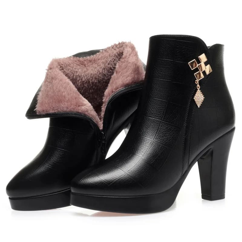 Women's Fur Lined Platform Ankle Boots | Larissa_1