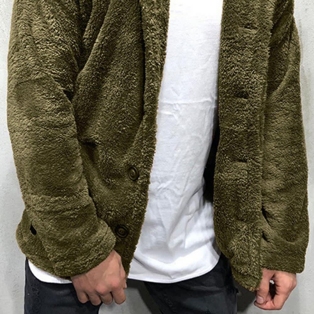 Men's Teddy Fleece Button Jacket | Andrew_4