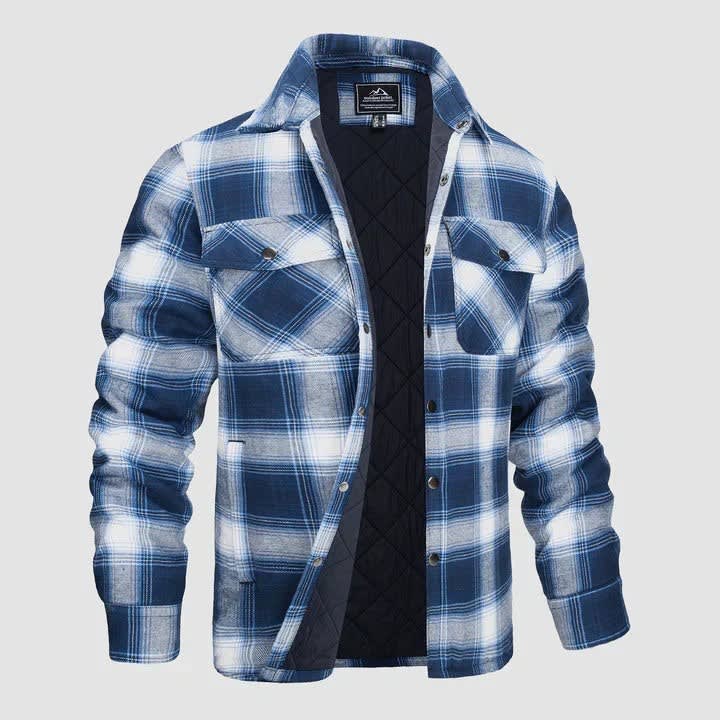 Men's Quilted Lined Flannel Shacket | Augustus_6