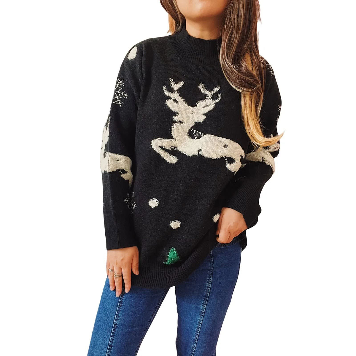 Women's High Neck Ugly Christmas Jumper | Siobhan_6