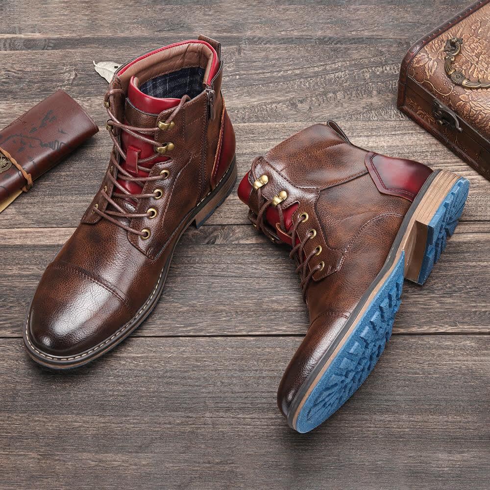 Men's Leather Cap Toe Ankle Boots | Lachie_2