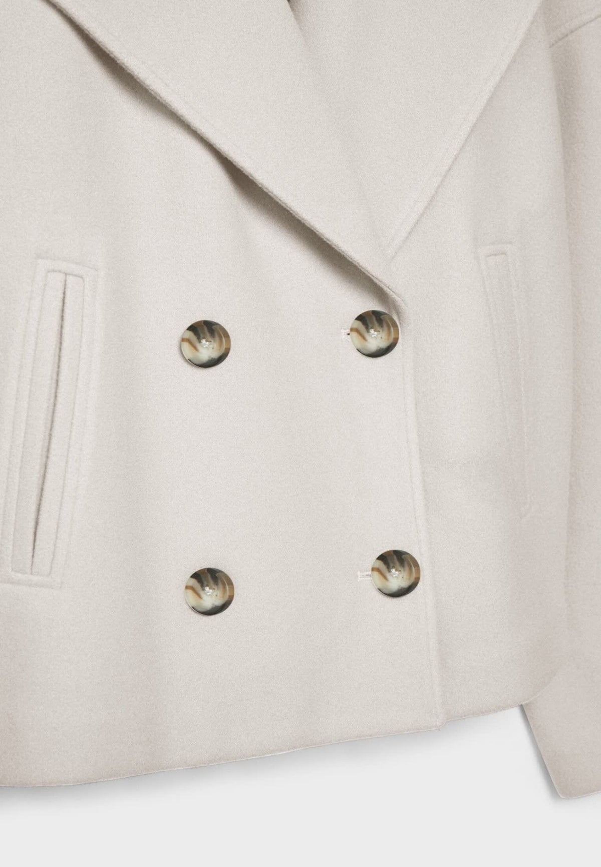 Women's Cropped Double-Breasted Pea Coat | Catherine_13