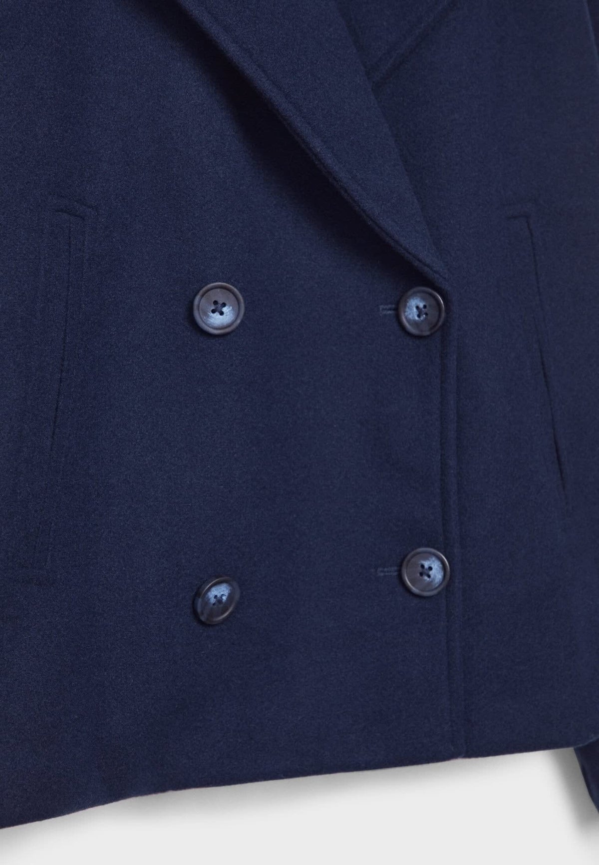 Women's Cropped Double-Breasted Pea Coat | Catherine_16