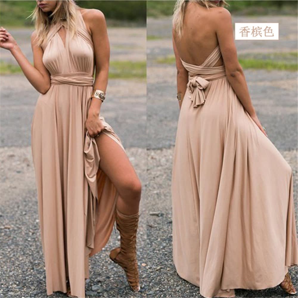 Women's Backless Multiway Bandage Party Maxi Dress | Polly_24