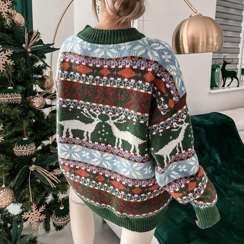 Women's Nordic Reindeer Christmas Jumper | Philippa_10