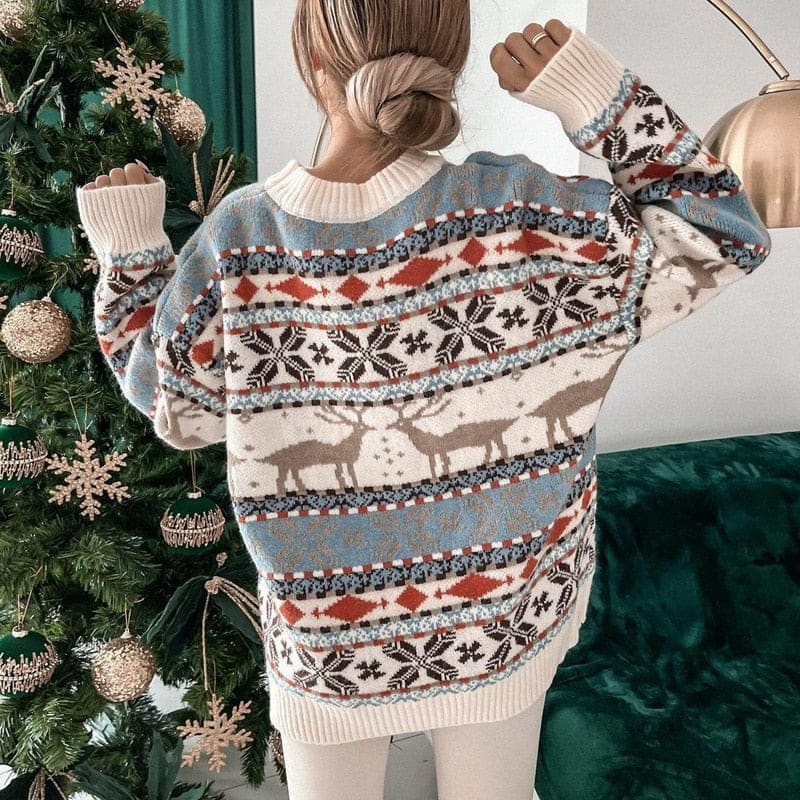Women's Nordic Reindeer Christmas Jumper | Philippa_14