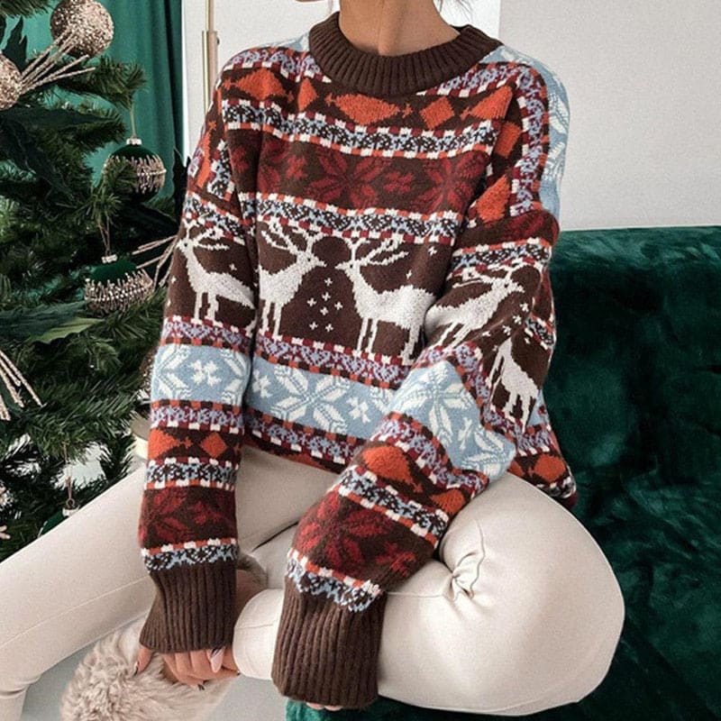 Women's Nordic Reindeer Christmas Jumper | Philippa_3