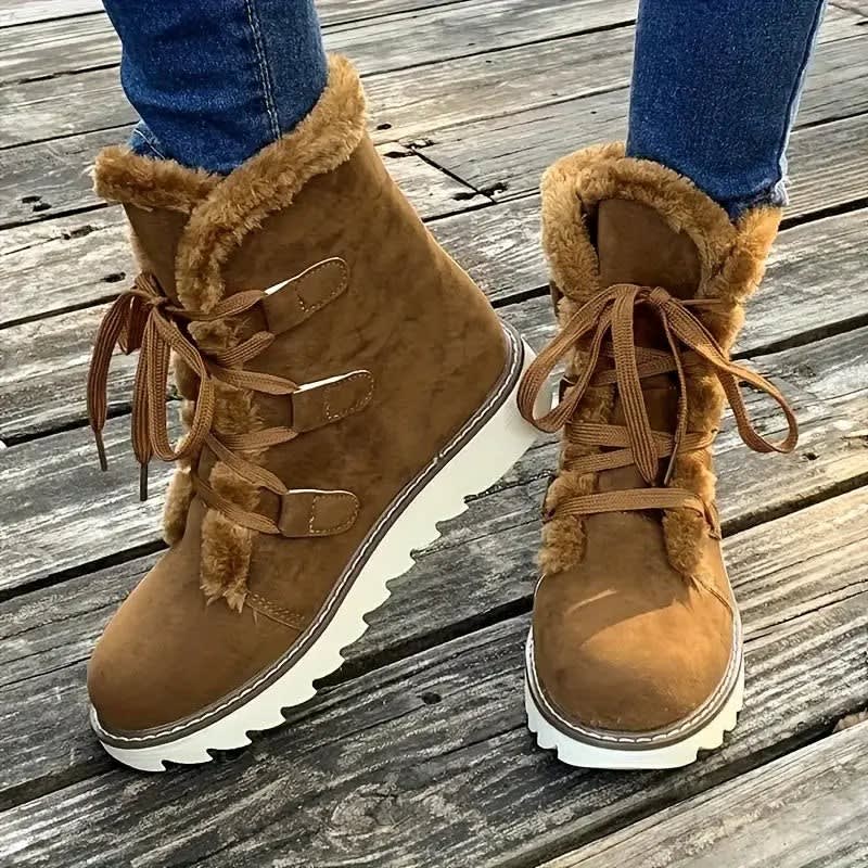 Women's Faux Suede Platform Ankle Boots | Noelle_3