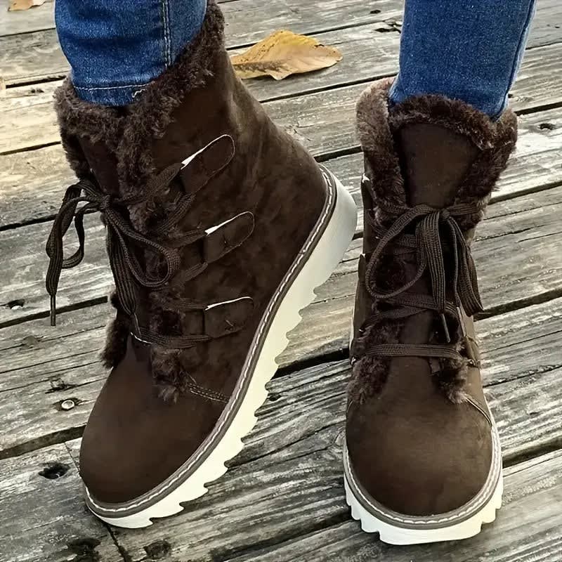 Women's Faux Suede Platform Ankle Boots | Noelle_4