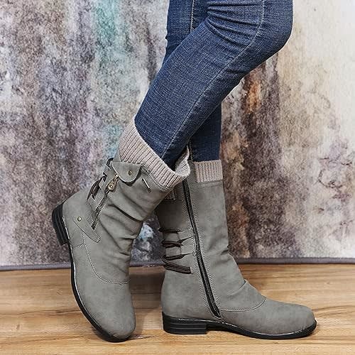 Women's Block Heel Mid Calf Boots | Callie_2