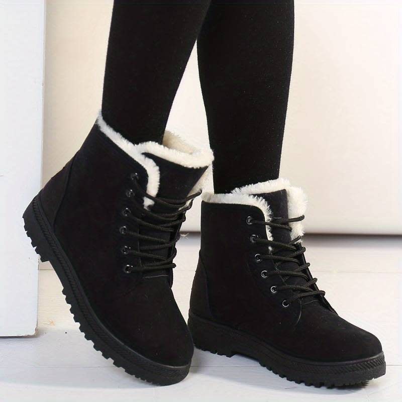 Women's Suede Lace Up Winter Boots | Mina_1