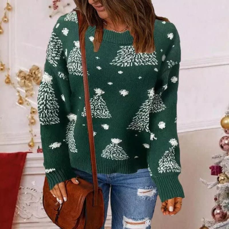 Women's Tree Pattern Knit Christmas Jumper | Harriet_1