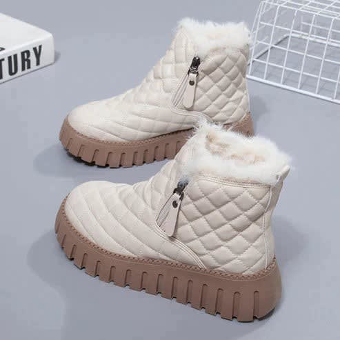 Women's Quilted Fur Lined Ankle Boots | Gemma_2