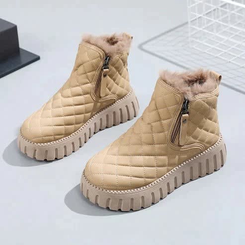 Women's Quilted Fur Lined Ankle Boots | Gemma_3