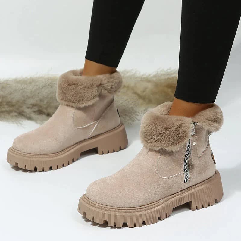 Women's Faux Fur Platform Ankle Boots | Helen_2