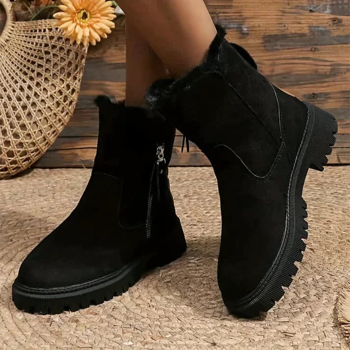 Women's Faux Fur Platform Ankle Boots | Helen_5