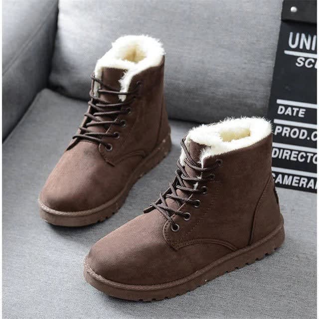 Women's Faux Suede Fur Lined Ankle Boots | Sabrina_2