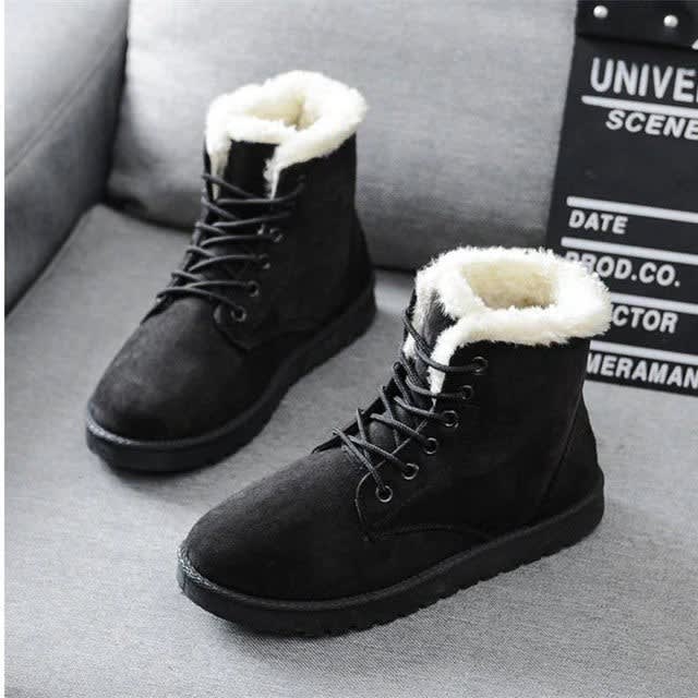 Women's Faux Suede Fur Lined Ankle Boots | Sabrina_3