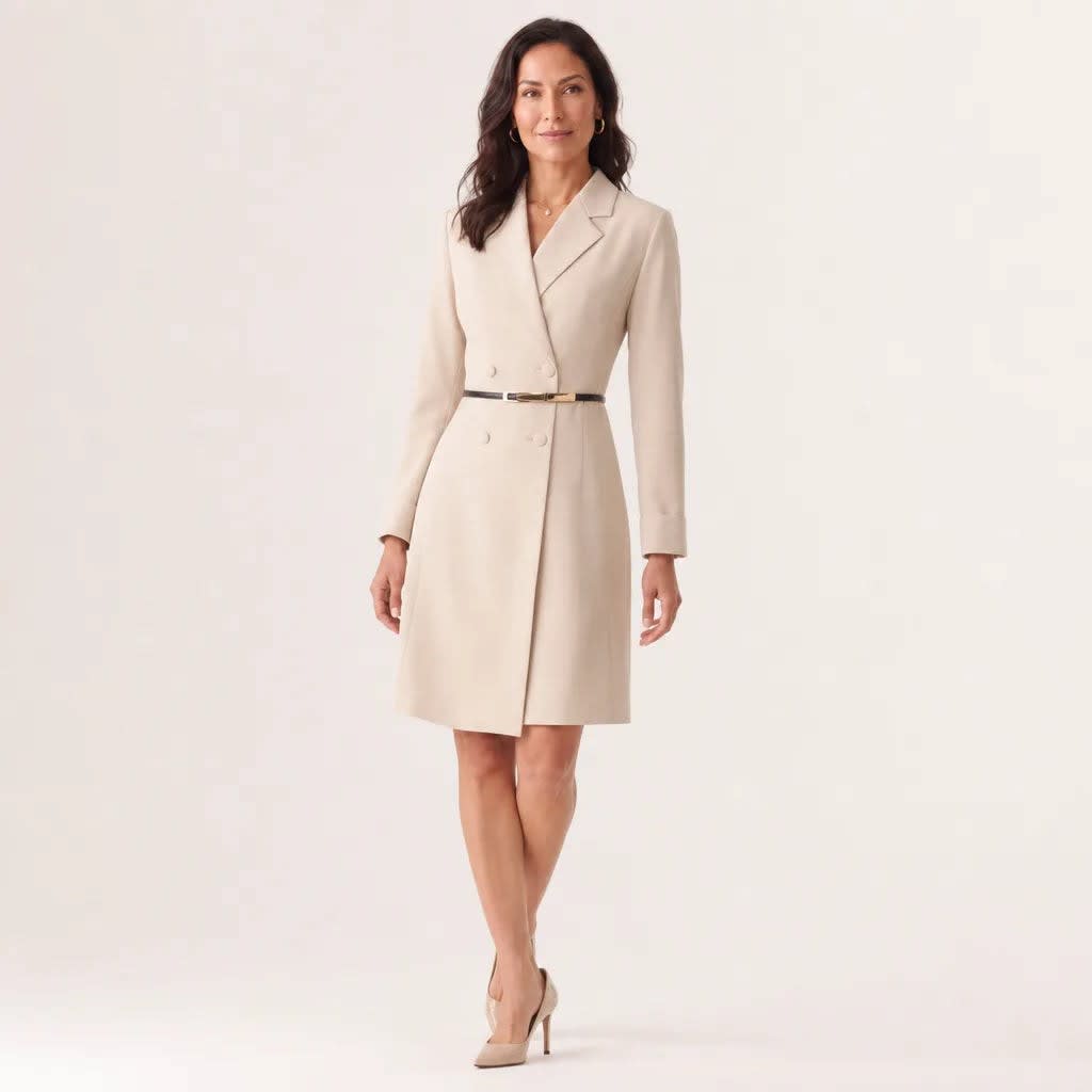 Women's Belted Double Breasted Blazer Dress | Annabelle_4