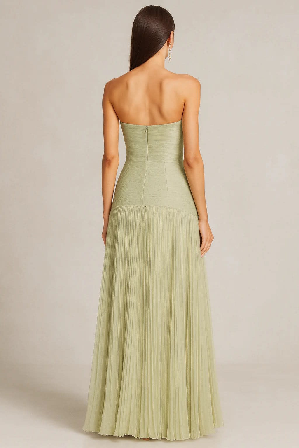 Women's Strapless Pleated Wedding Guest Maxi Dress | Savannah_3