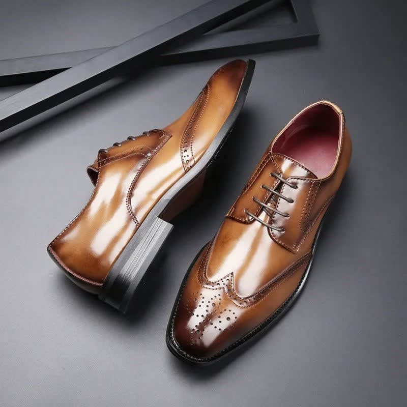 Men's Leather Brogue Oxford Shoes | Ifan_1