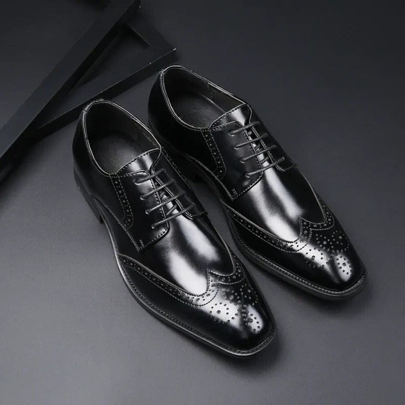 Men's Leather Brogue Oxford Shoes | Ifan_2