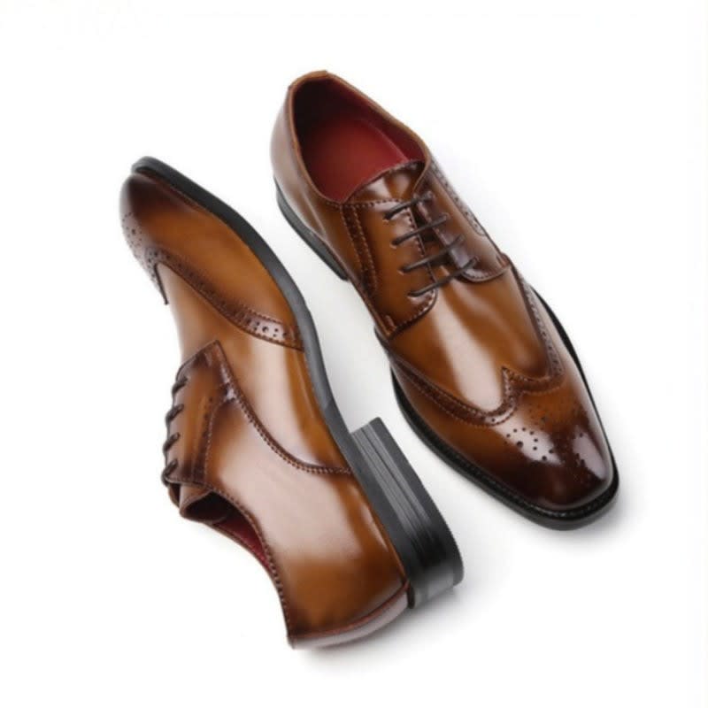 Men's Leather Brogue Oxford Shoes | Ifan_5