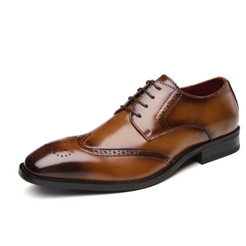 Men's Leather Brogue Oxford Shoes | Ifan_6