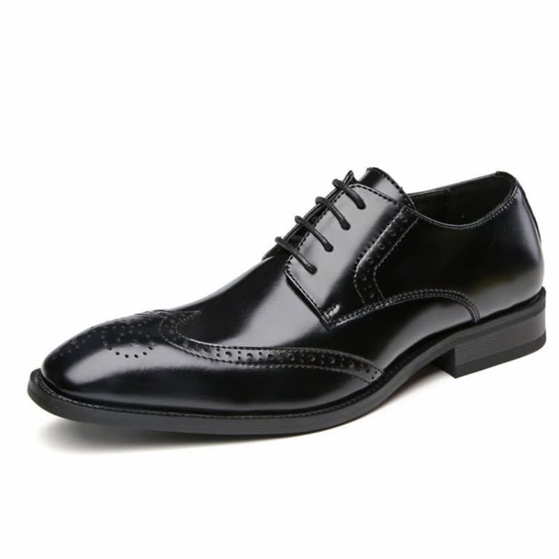 Men's Leather Brogue Oxford Shoes | Ifan_7