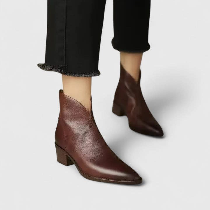 Women's Pointed Toe Block Heel Ankle Boots | Margot_5