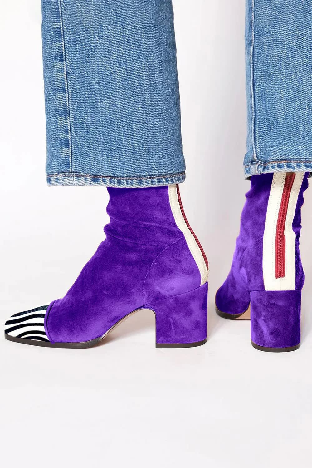 Women's Square Toe Block Heel Boots | Cecile_2