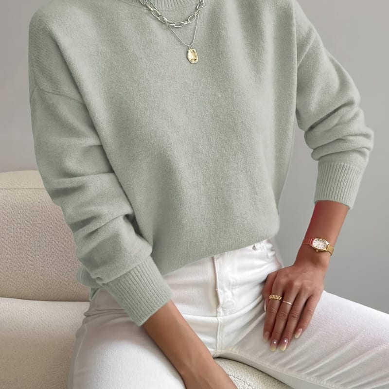 Women's Mock Neck Knit Jumper | Greta_1