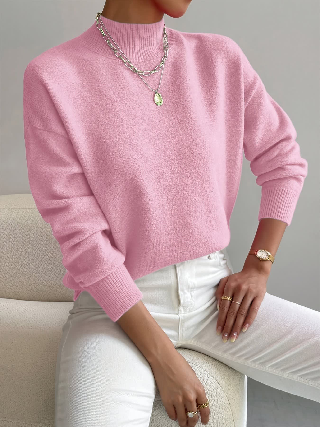 Women's Mock Neck Knit Jumper | Greta_3