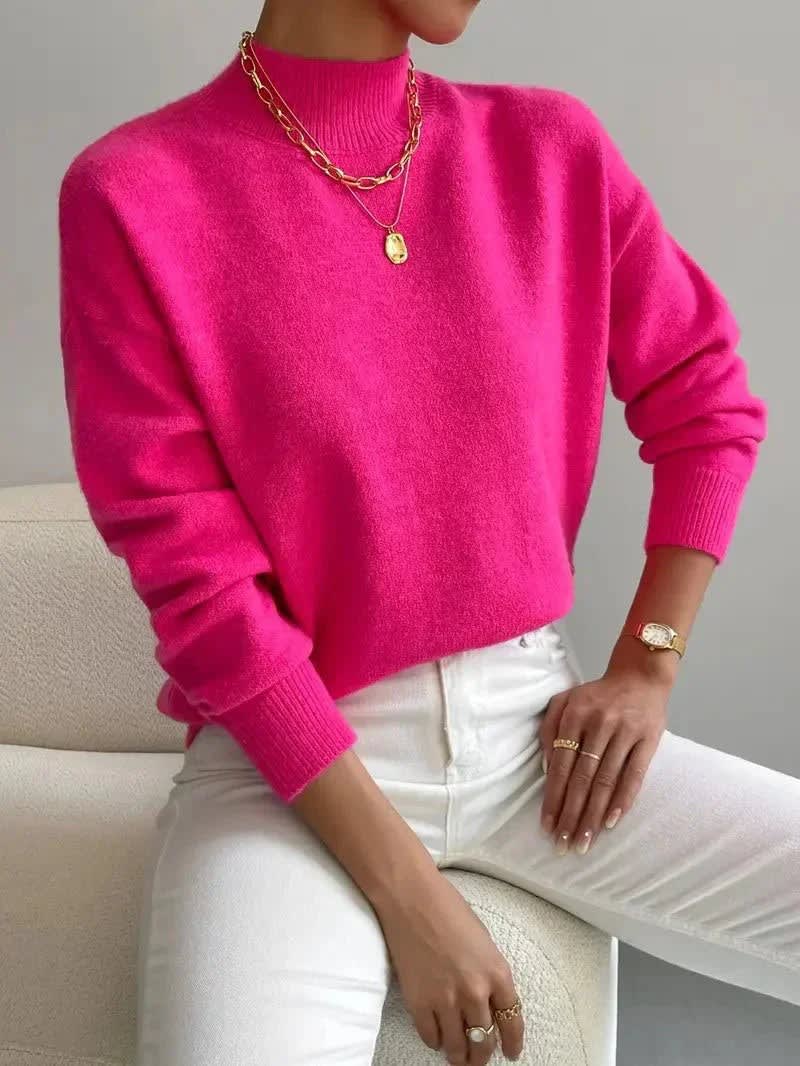 Women's Mock Neck Knit Jumper | Greta_7