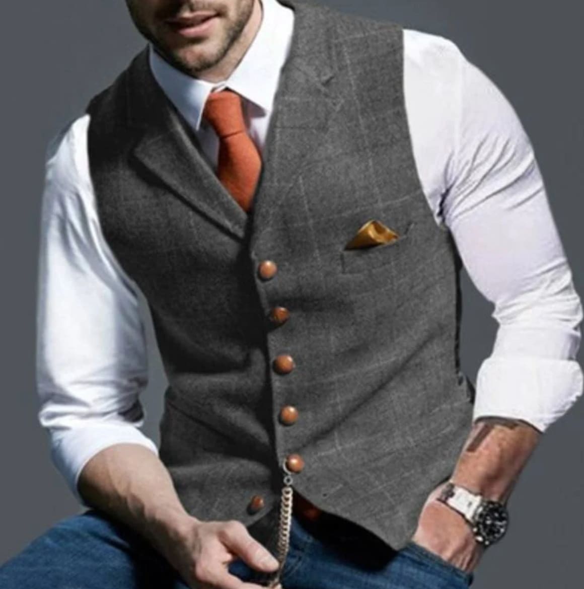 Men's Notch Lapel Waistcoat | Jake_7