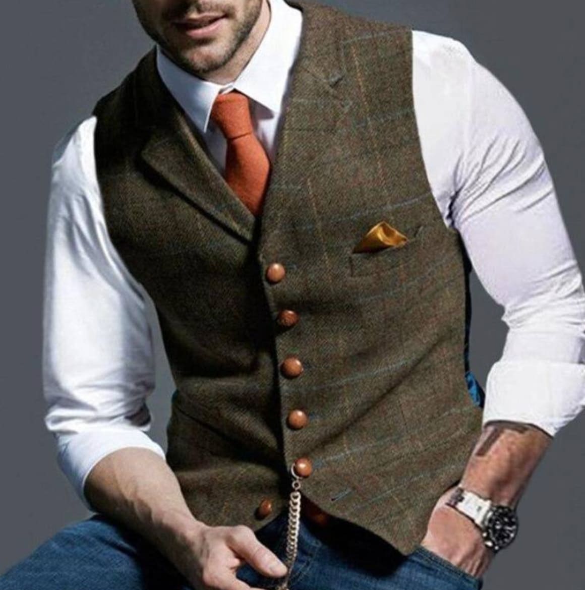 Men's Notch Lapel Waistcoat | Jake_8