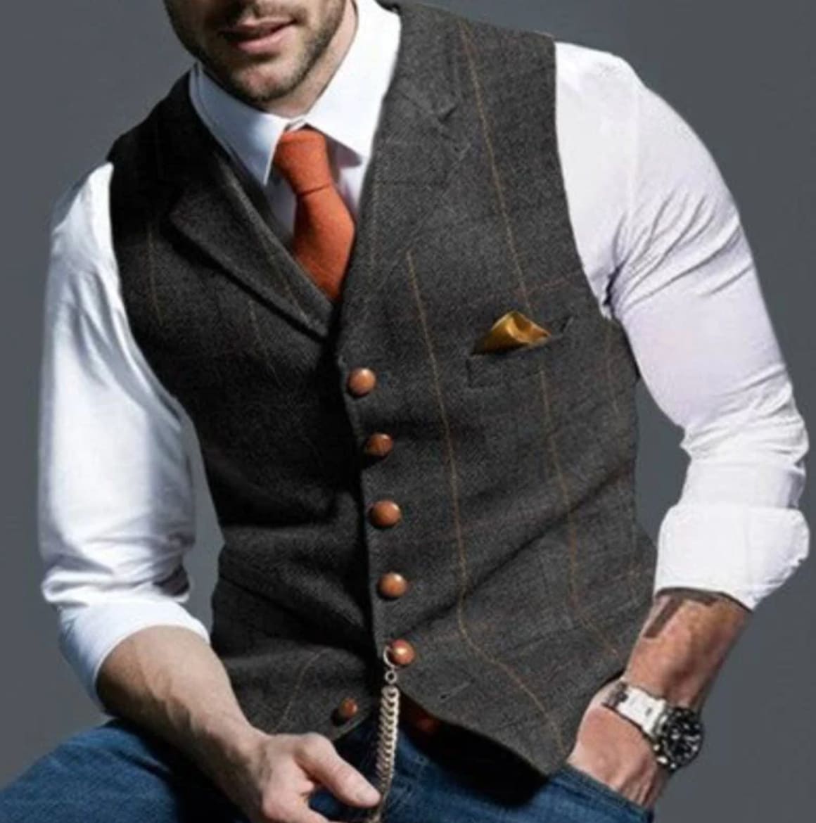 Men's Notch Lapel Waistcoat | Jake_9